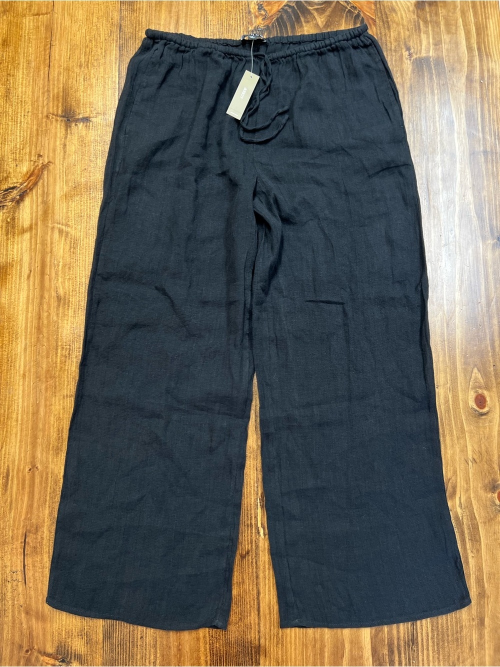 J. Crew Beach pant in Hampton linen-blend Black Size Medium NWT - Picture 5 of 9